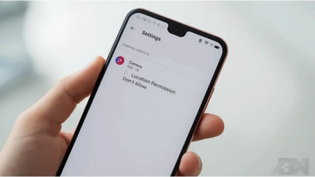 Android camera app location permission set to Don’t allow