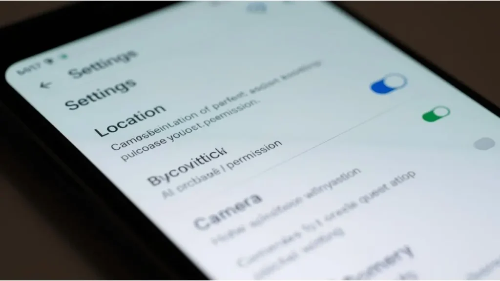 Android camera app location tag setting disabled.