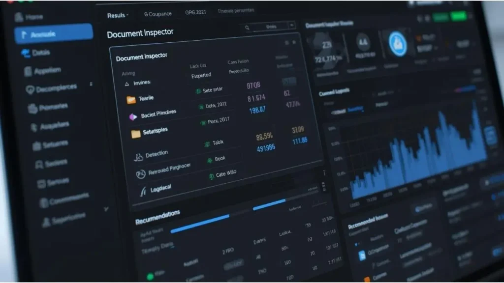 Business team reviewing documents with cybersecurity protection concept overlayc