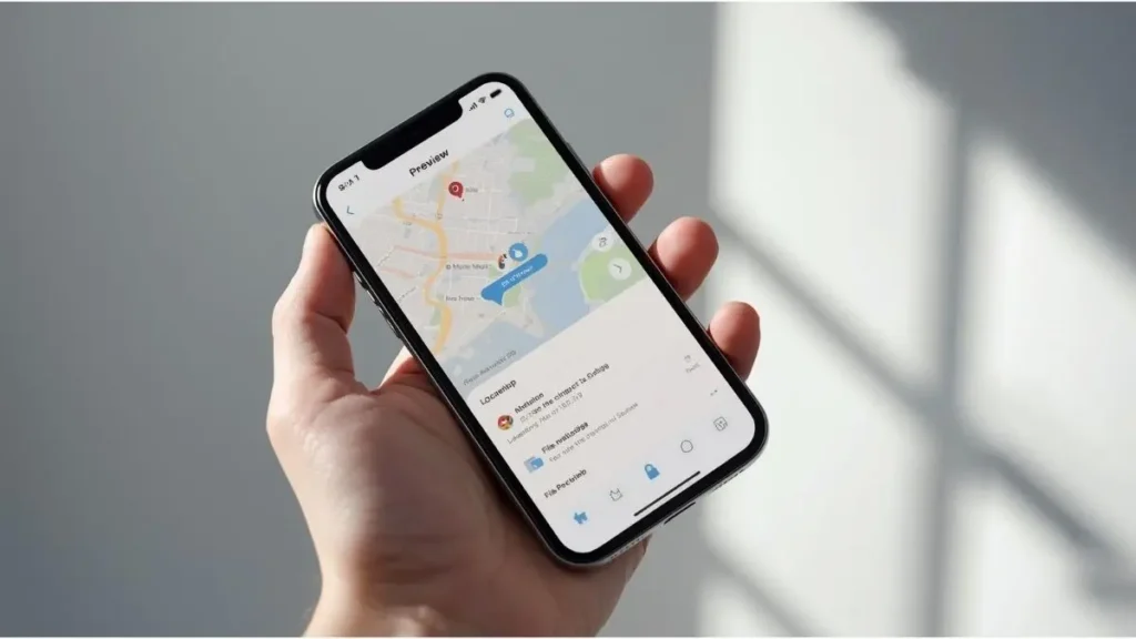 Checking photo metadata including GPS location on smartphone