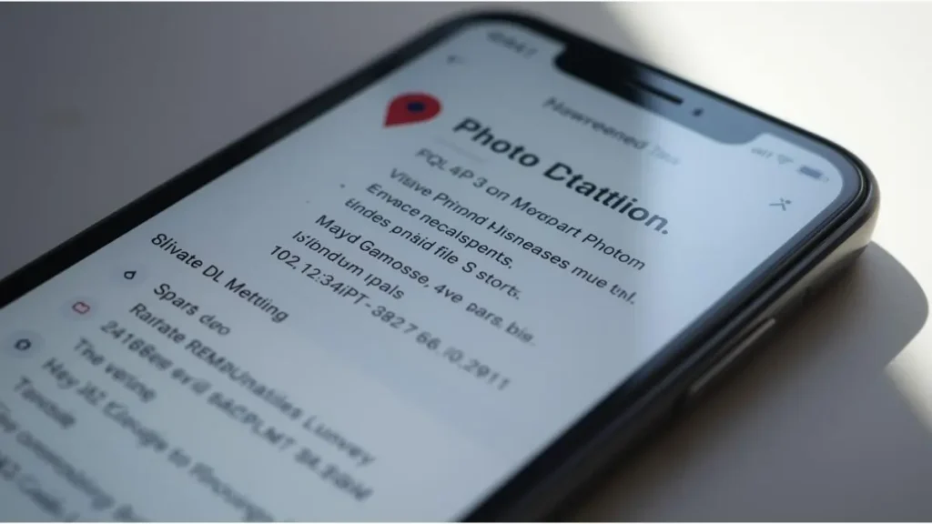 Checking photo metadata including GPS location before sharing online