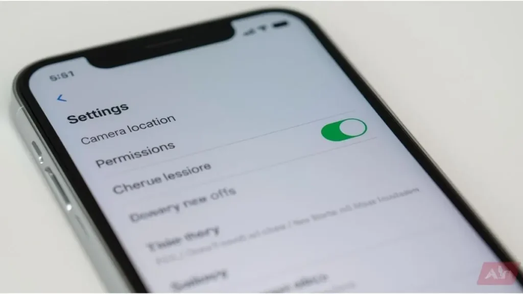 Disable camera location settings to prevent GPS metadata in photos