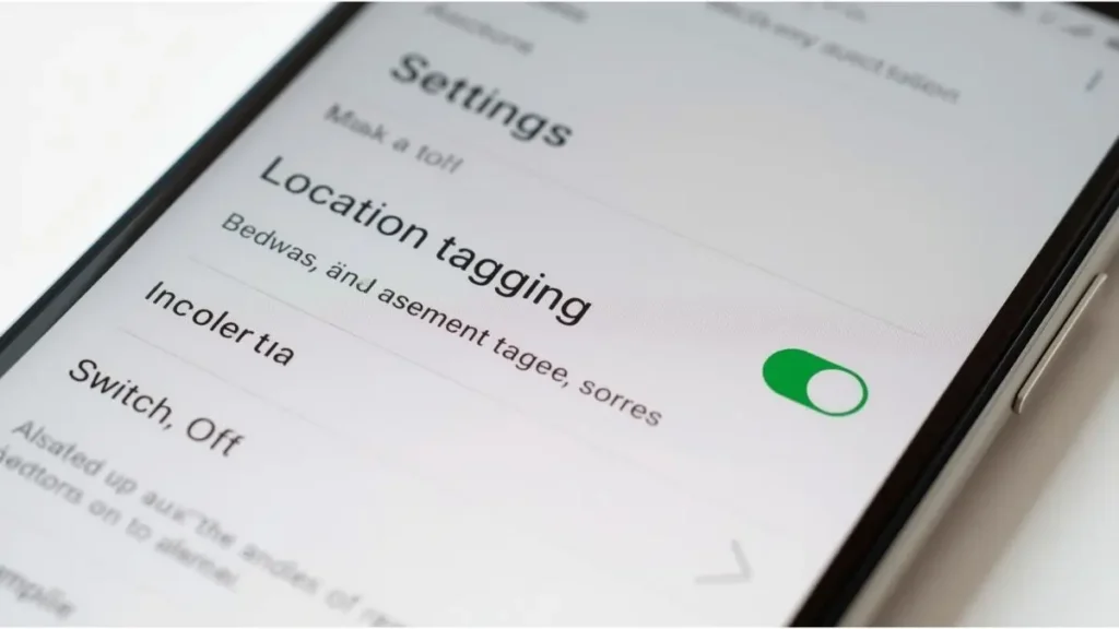 Android camera settings with location tagging turned off
