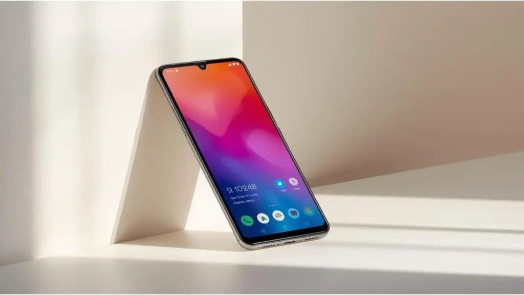 Android phone displaying photo metadata details including location information