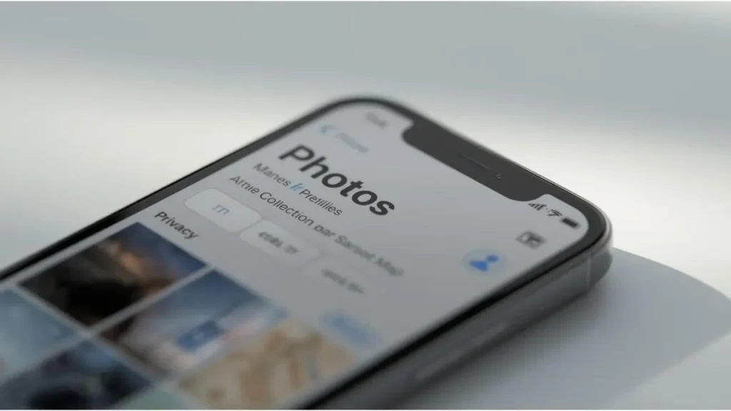 iPhone Photos app showing EXIF metadata and location information