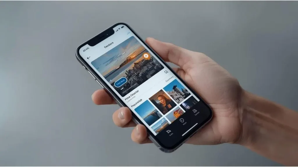 What is GPS metadata in photos shown on a smartphone with location map preview